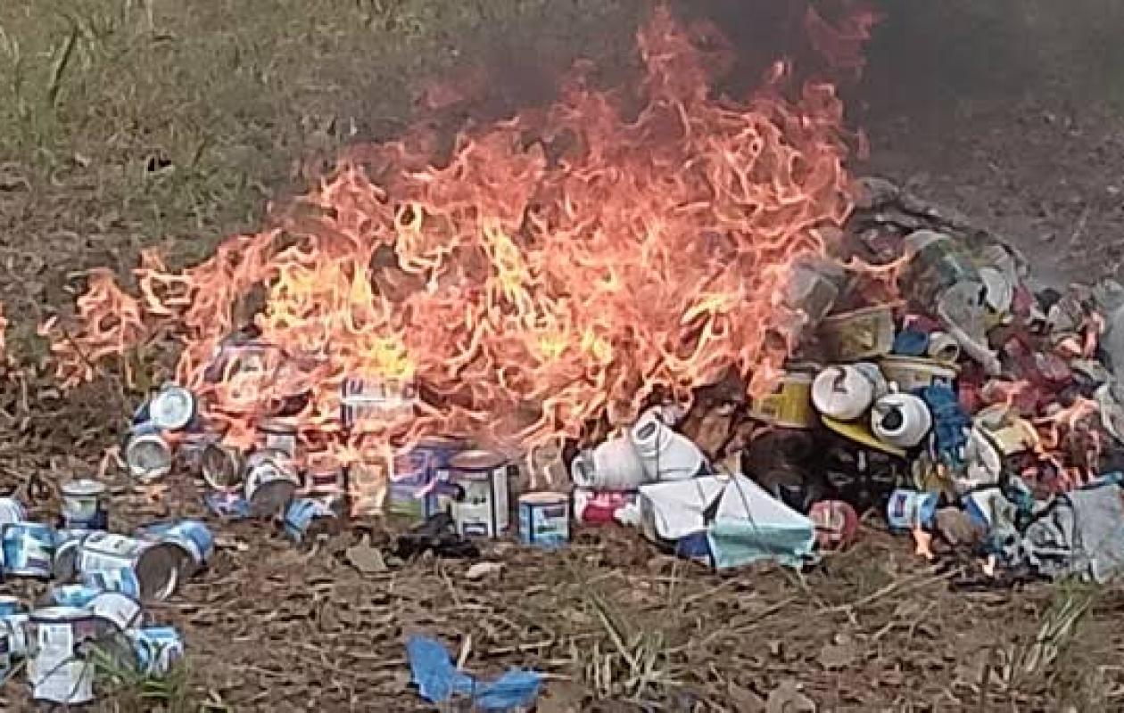 Niakara : près d’une tonne de denrées impropres à la consommation détruite