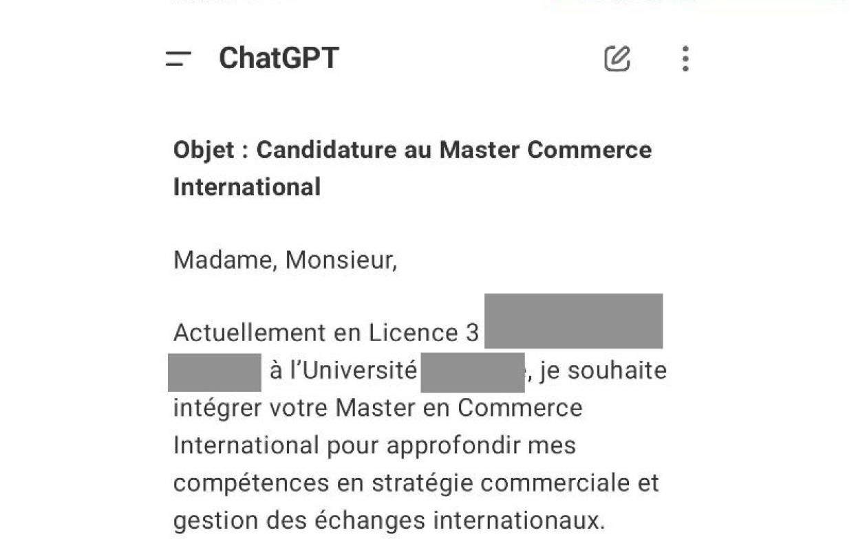 Master : Le "fail" monumental d'un candidat qui oublie de relire son IA