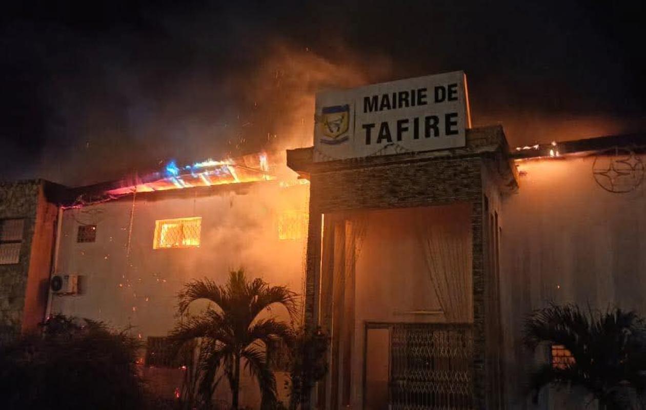 Tafiré : un incendie ravage plusieurs bureaux de la mairie
