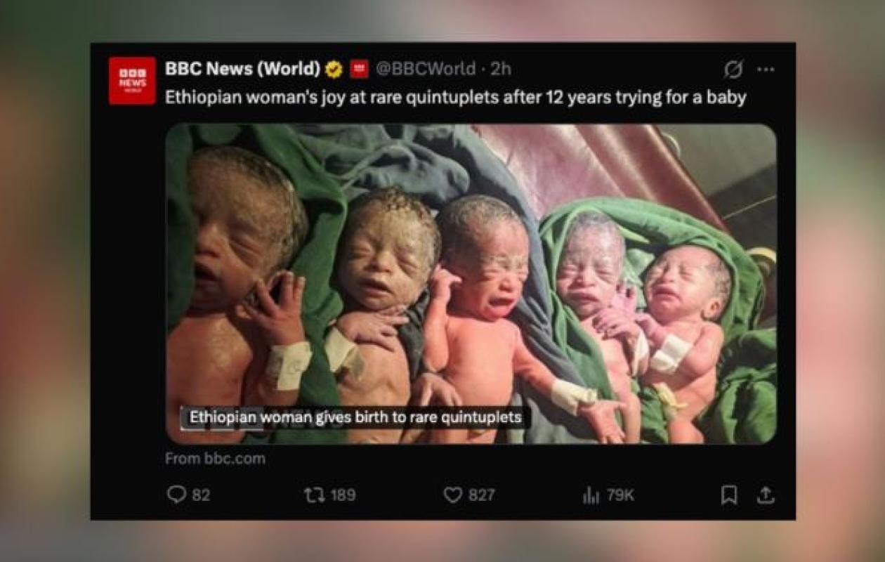 Après 12 ans d’essais, une femme donne naissance à des quintuplés