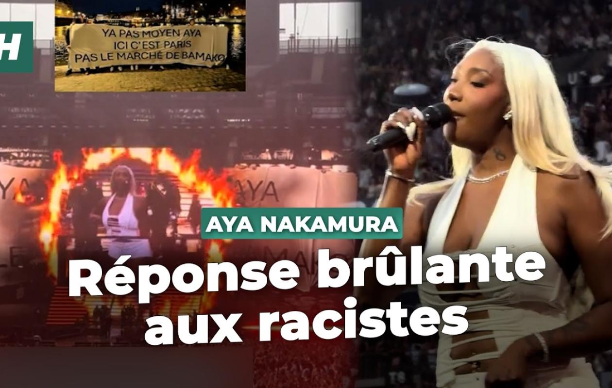Au Stade de France, Aya Nakamura « brûle » une banderole raciste d’un groupuscule d’extrême droite