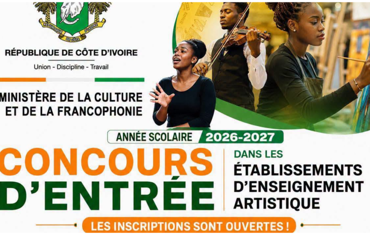 Concours 2026-2027 : Intégrez les écoles d’art publiques de Côte d’Ivoire !